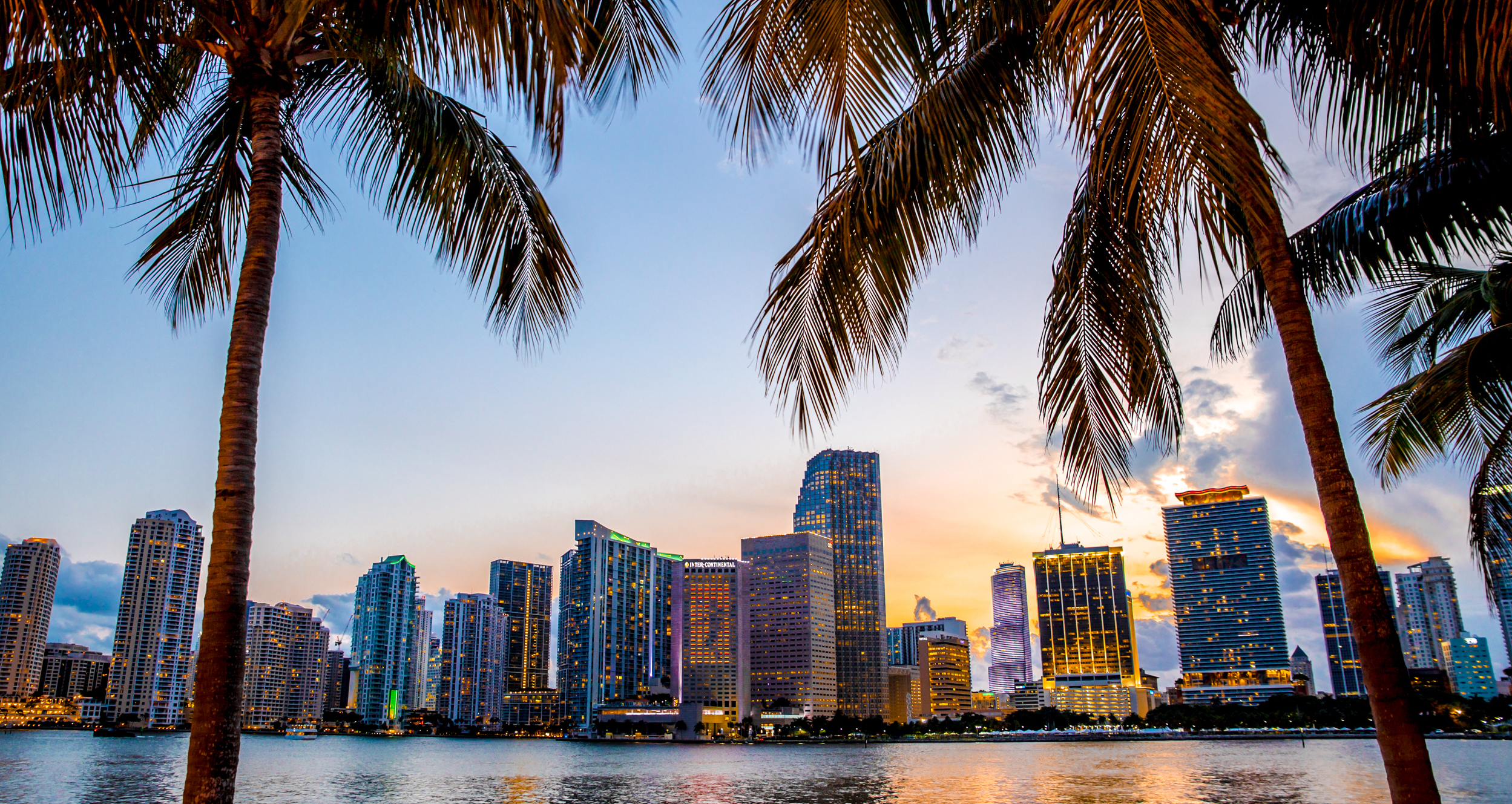 Downtown Miami skyline waterfront