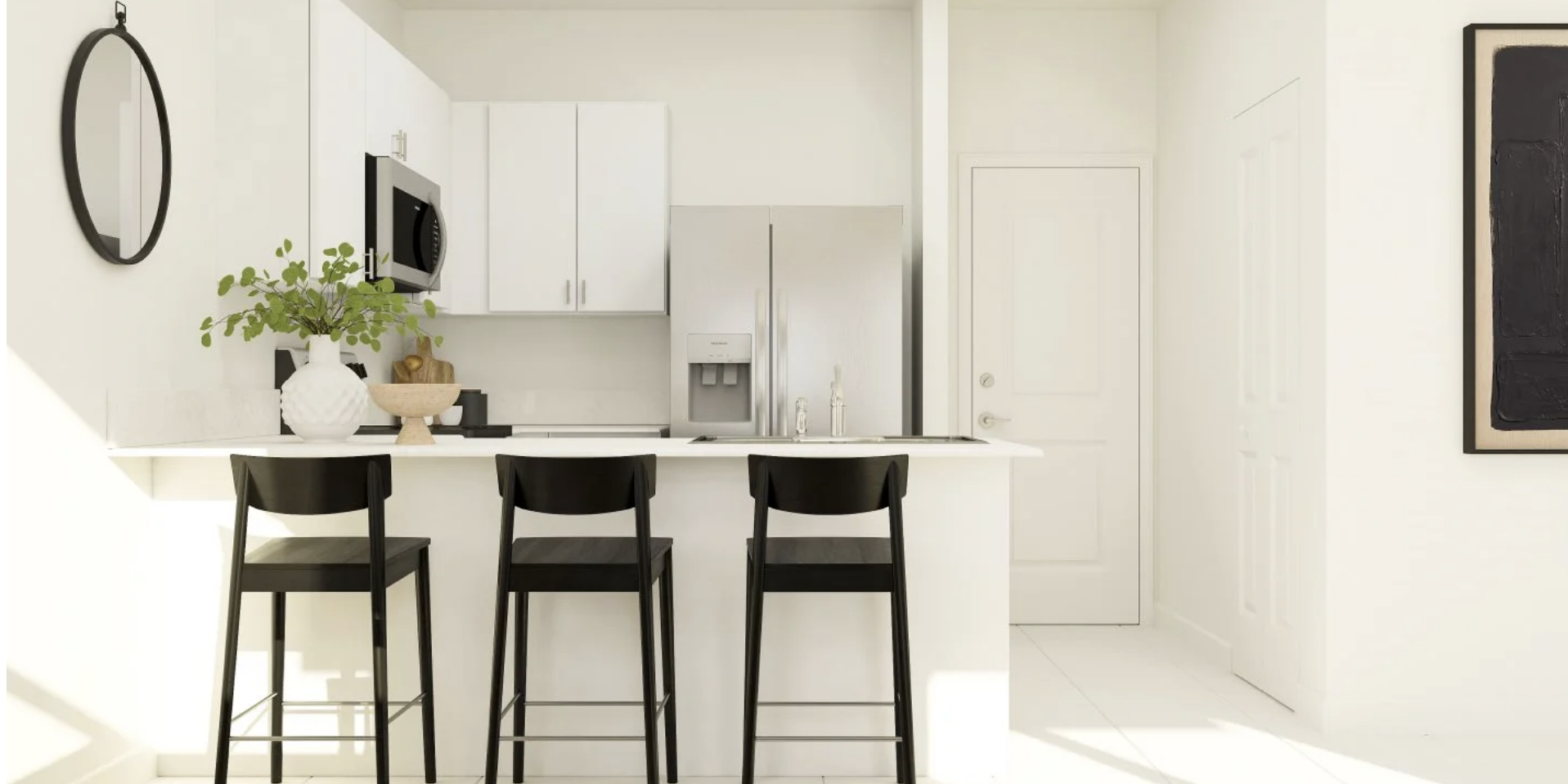 Altamira Modern Kitchen with White Cabinetry