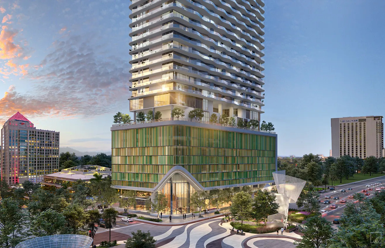 Andare Residences Tower at Twilight - Pininfarina Design Fort Lauderdale