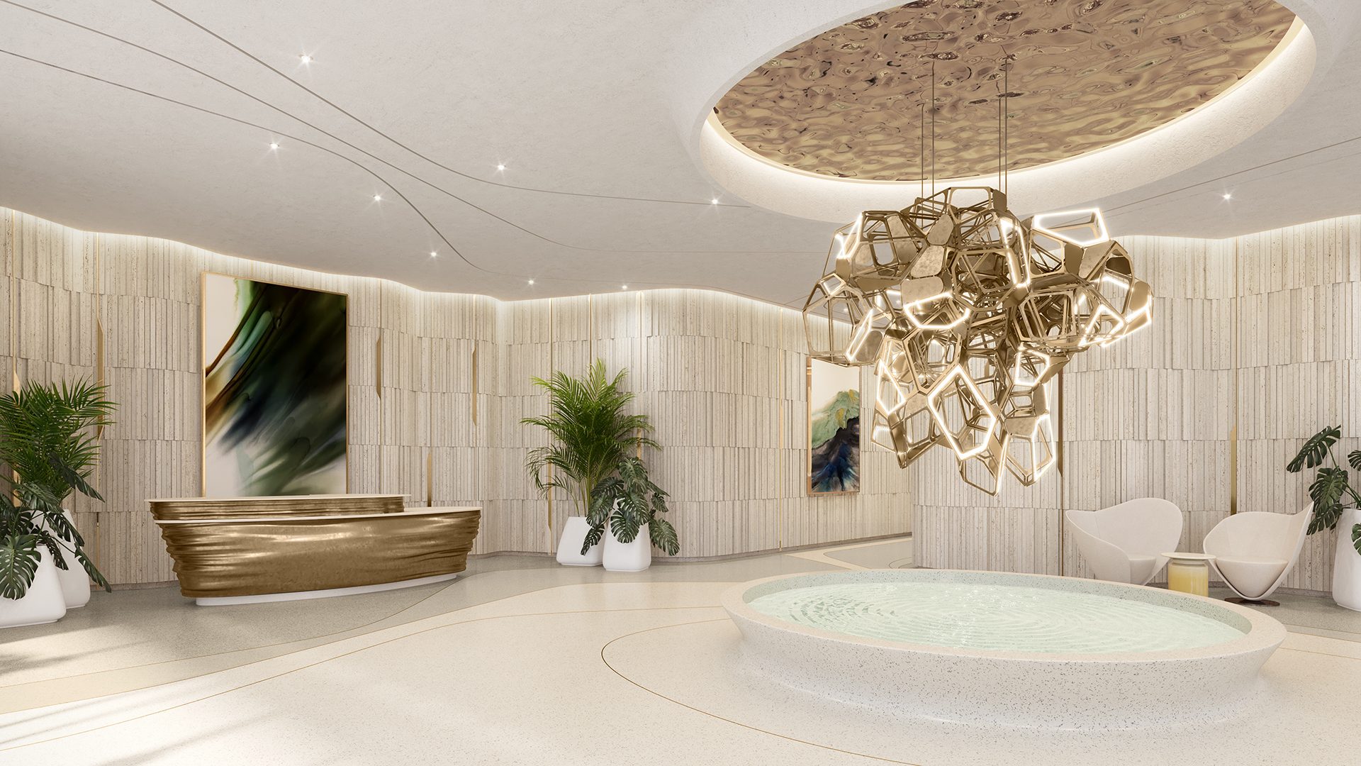 Andare Grand Lobby with Circular Lighting