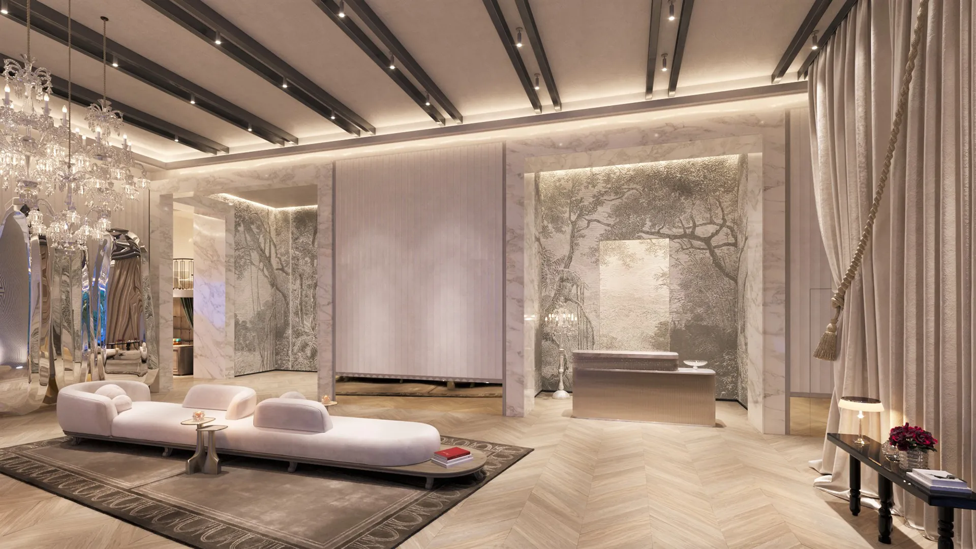 Baccarat Chrome and Stone Interior