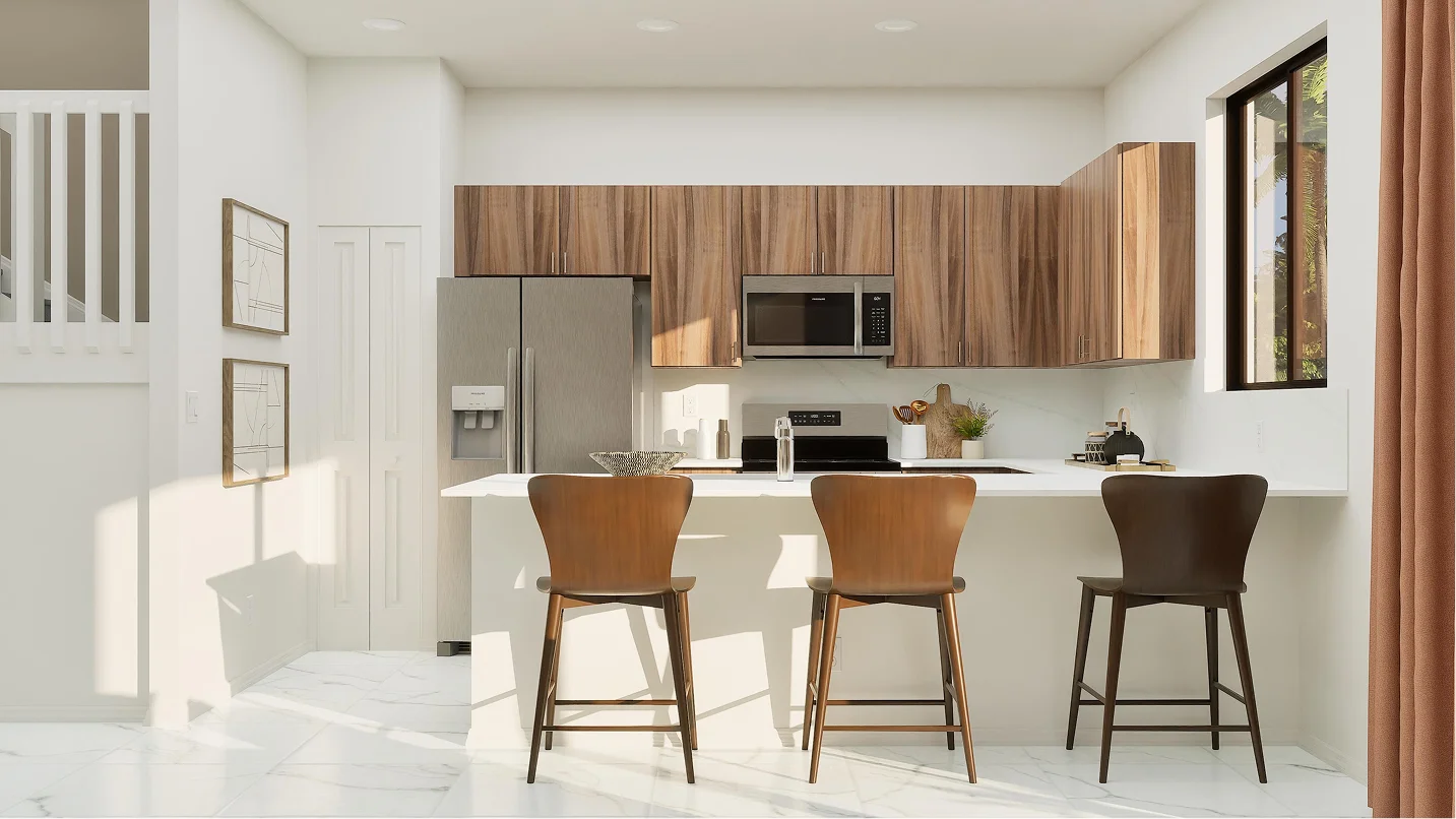 Solterra Modern Kitchen with Quartz Countertops