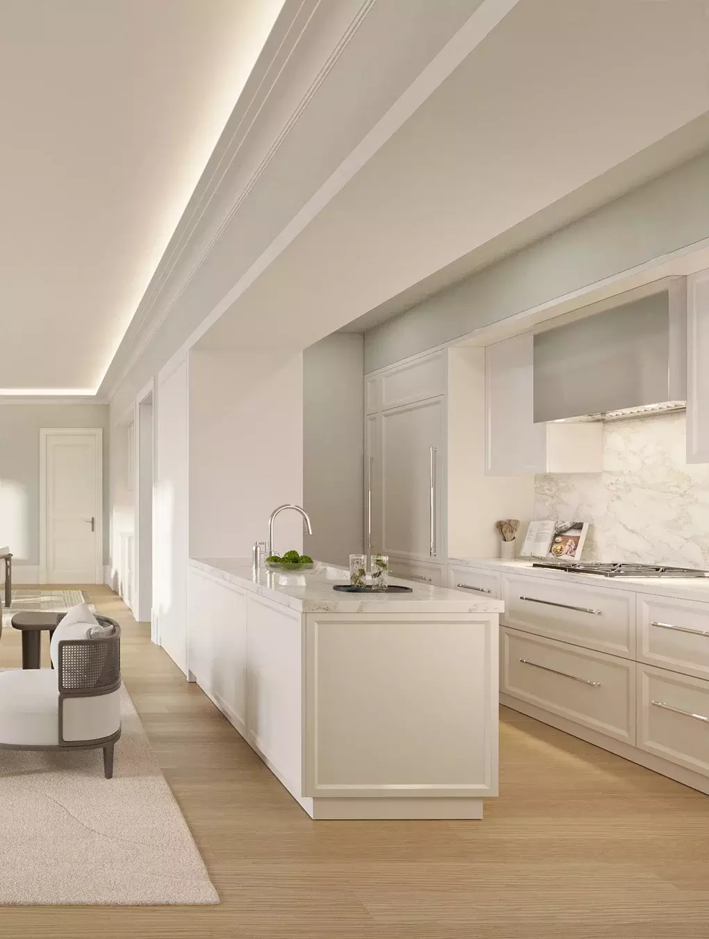 South Flagler House Marble Kitchen Islands