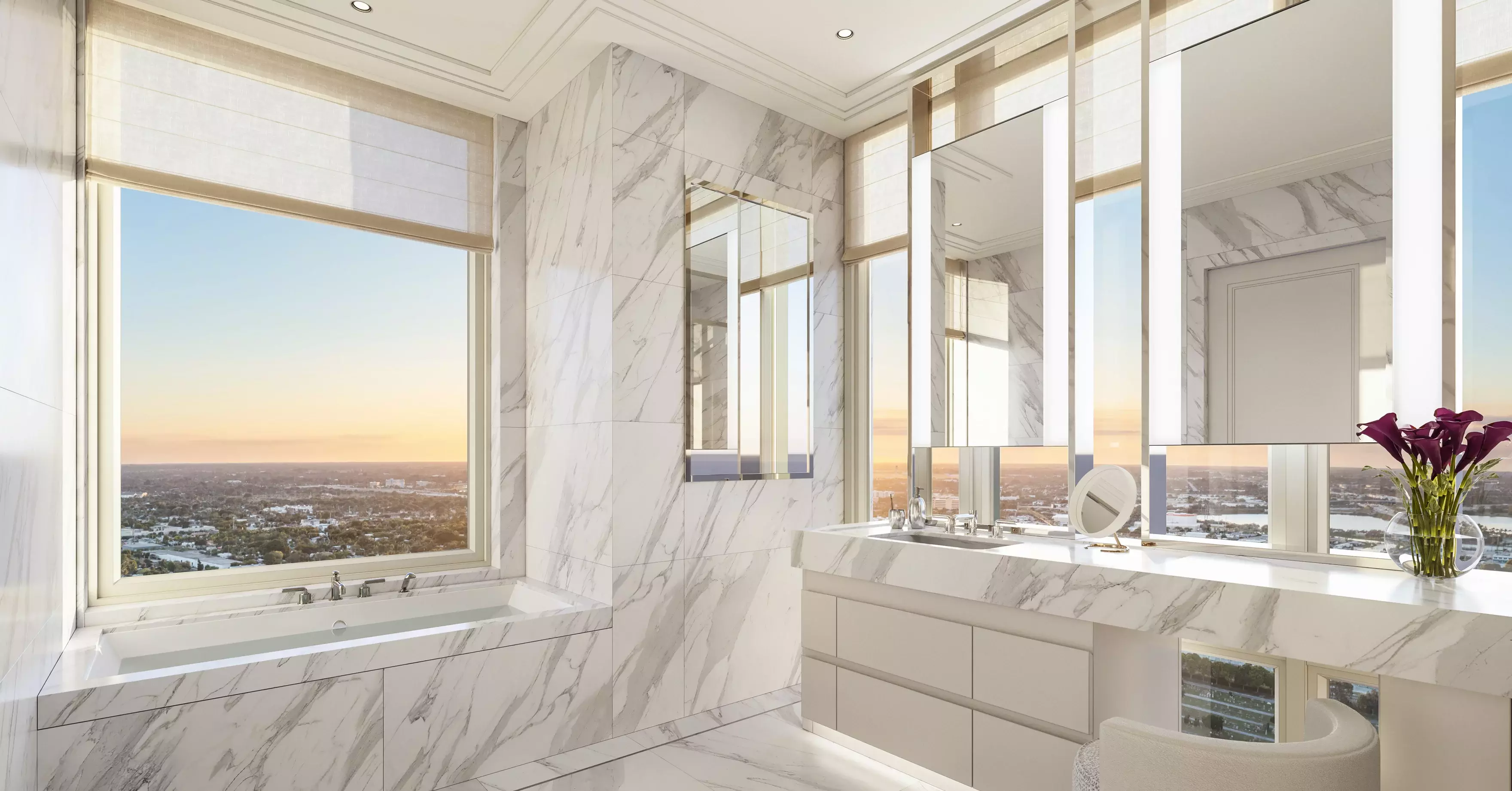 South Flagler House White Marble Bath