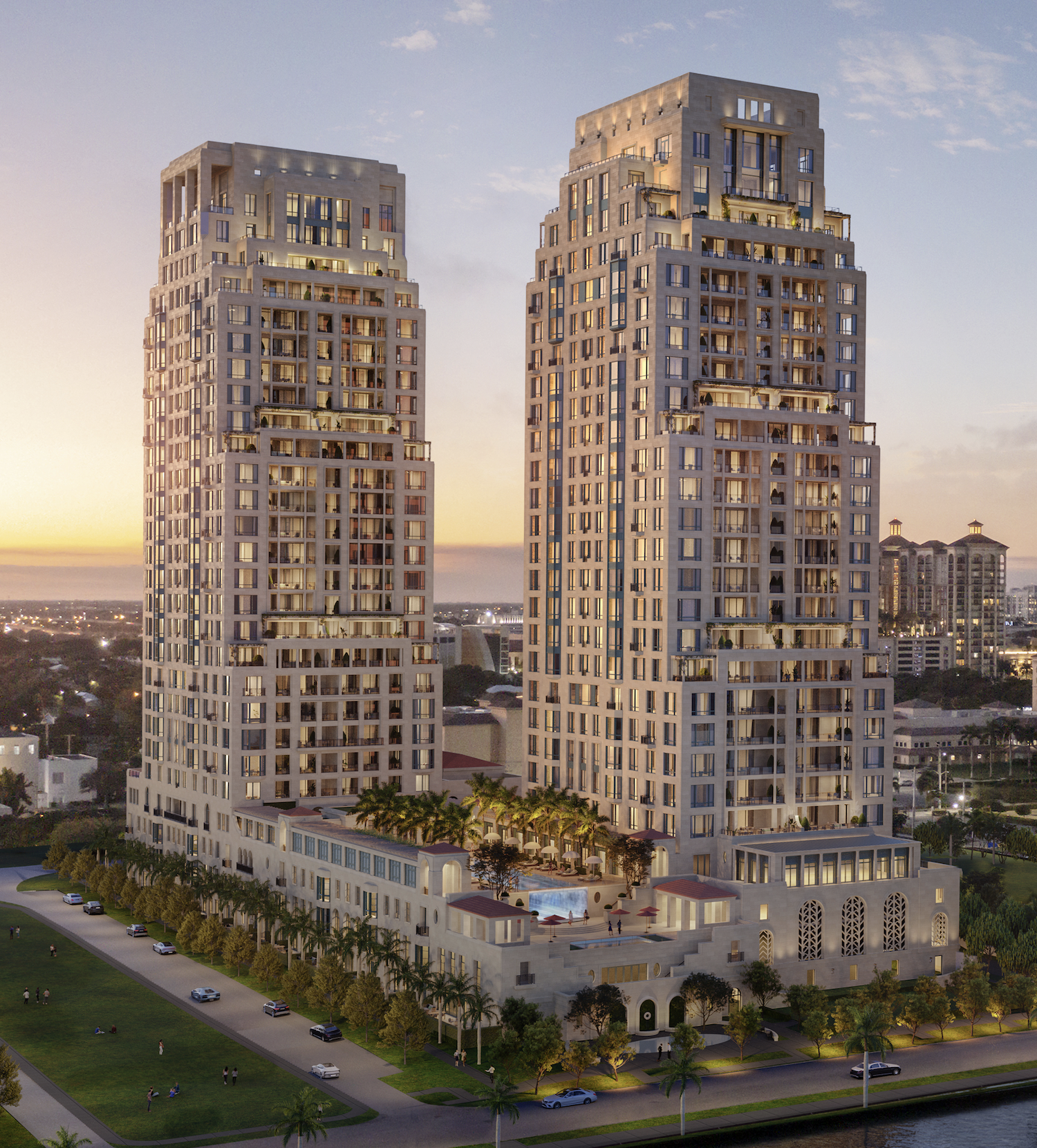 South Flagler House Twilight Twin Towers