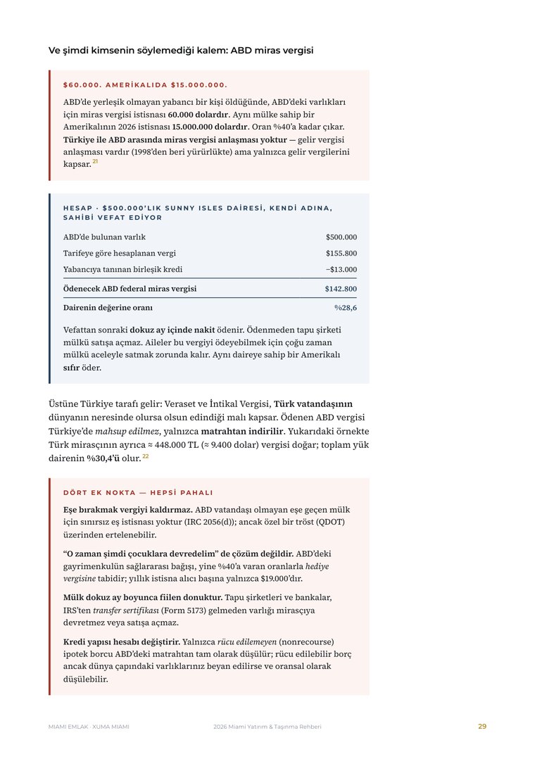 Guide page showing the US estate tax calculation